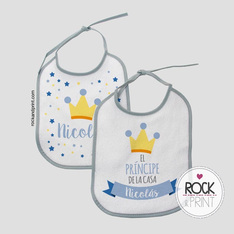 Pack personalizado para recién nacido,con capa baño,gasa y babero.